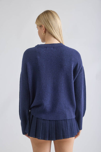 Swan Motif Pullover Sweater