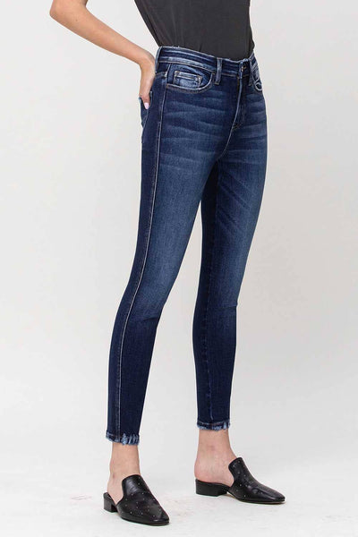 High Rise Forward Out Seam Crop Skinny Jeans