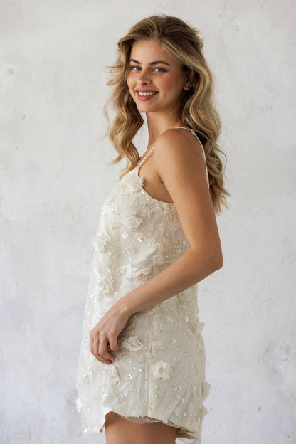 Floral Sequin Slip Dress