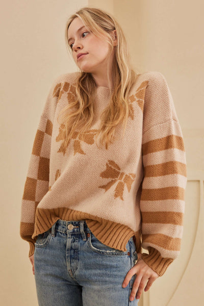 Taupe Ribbon Sweater