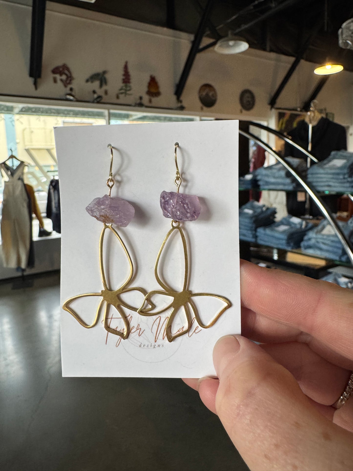 Amethyst Butterfly Danglers