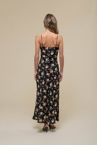 Floral Sweetheart Neck Cami Midi Dress