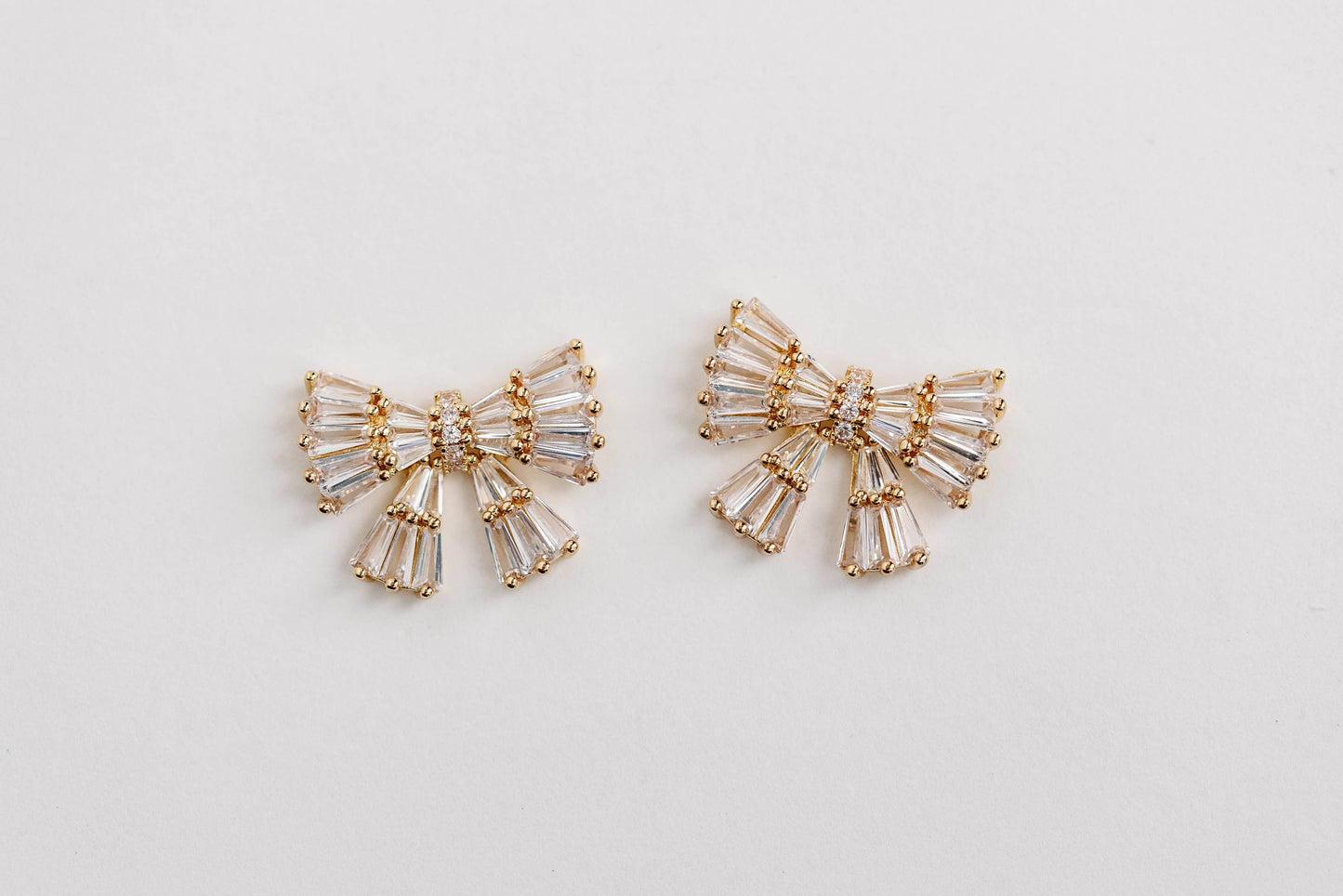 Gold Maxi Sparkler Bow Earrings