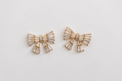 Gold Maxi Sparkler Bow Earrings