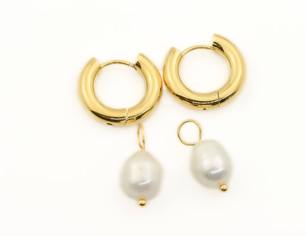 Convertible Pearl Hoops