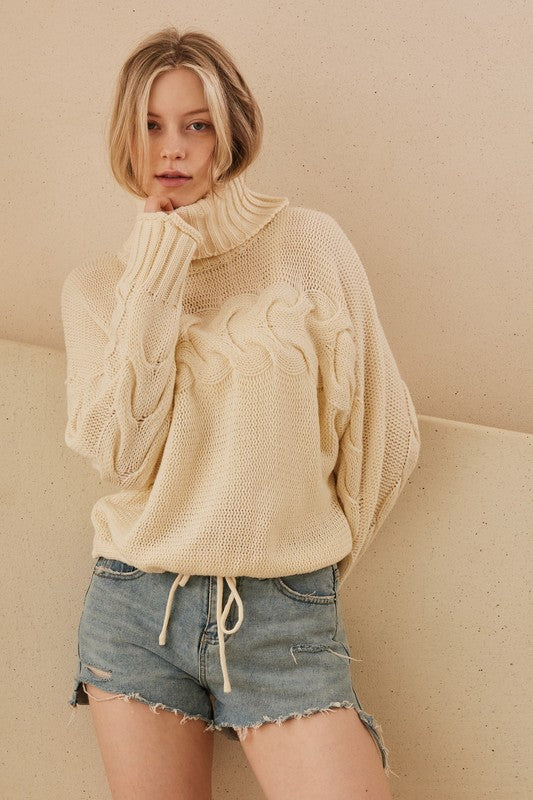 Ivory Turtle Neck Sweater