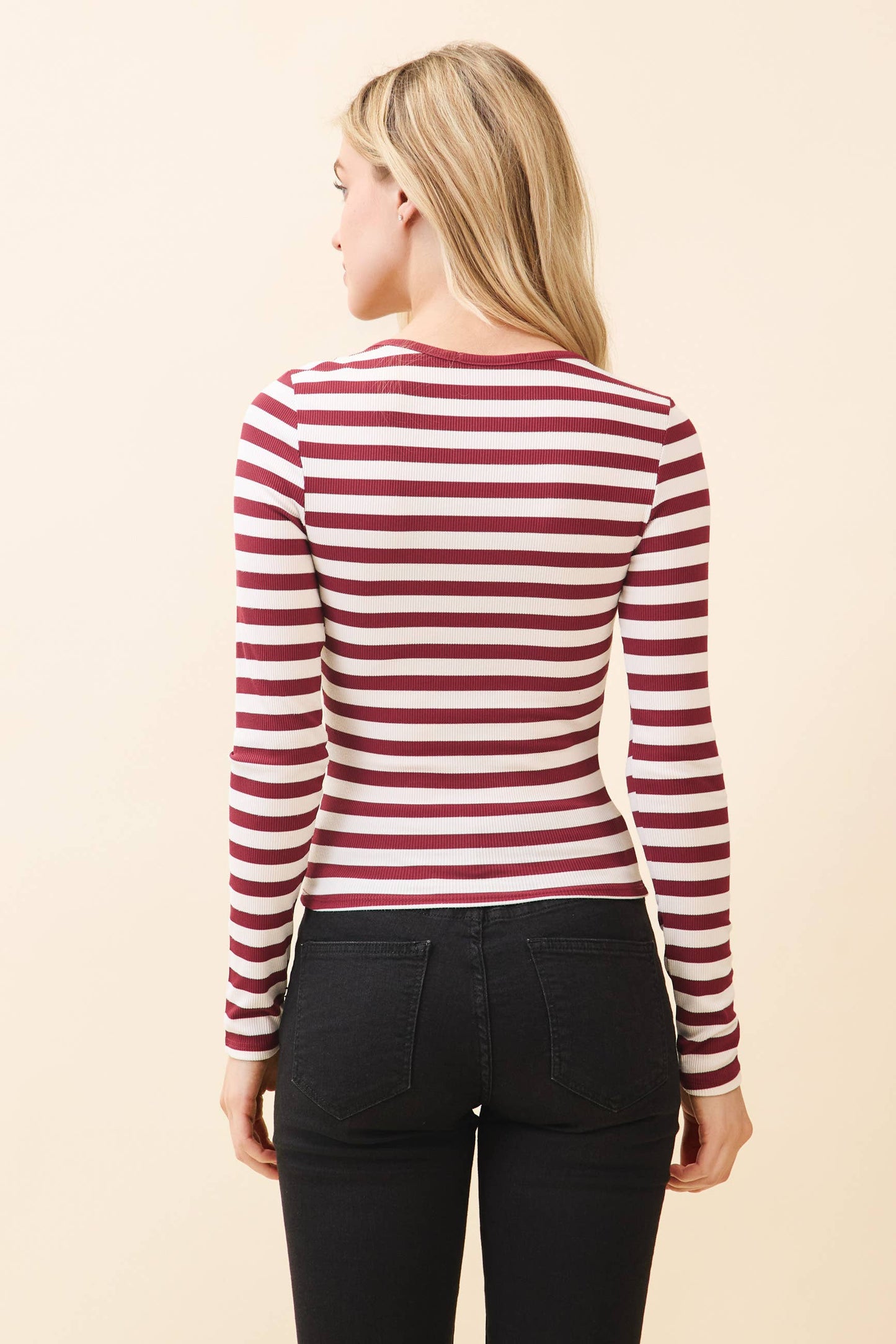Garnet Rust Striped Top