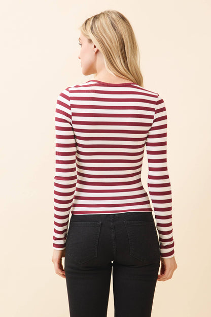 Garnet Rust Striped Top