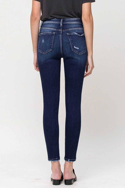 High Rise Forward Out Seam Crop Skinny Jeans