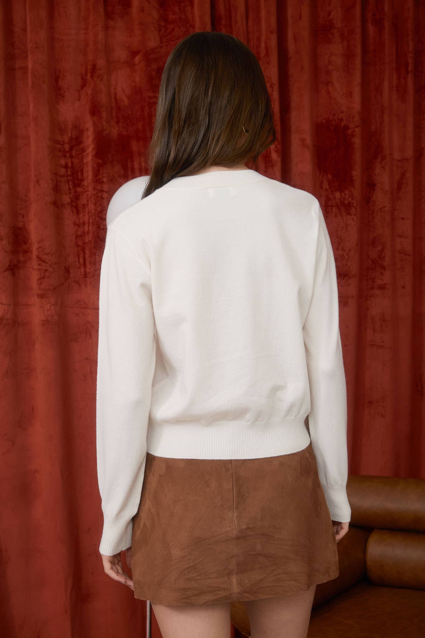 Cream Crew Knit Sweater