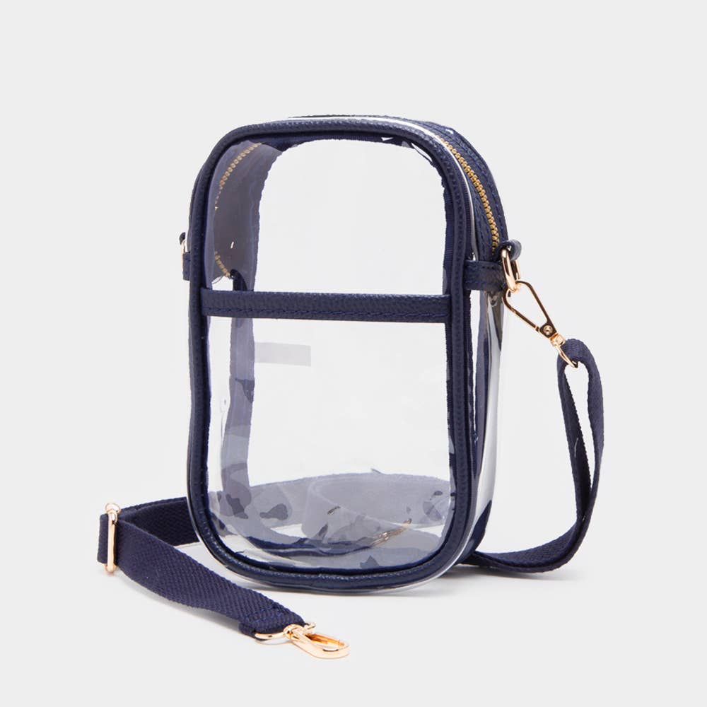 Faux Leather Transparent Crossbody Bag-Purses-Bottoms Up Boutique-Bottoms Up Boutique