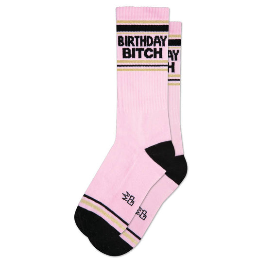 Gumball Poodle - Birthday Bitch Gym Crew Socks-socks-Bottoms Up Boutique-Anchorage AK