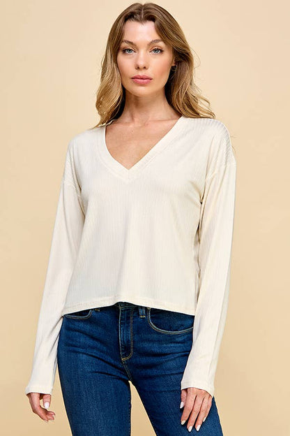 Vanilla Drop Shoulder Top
