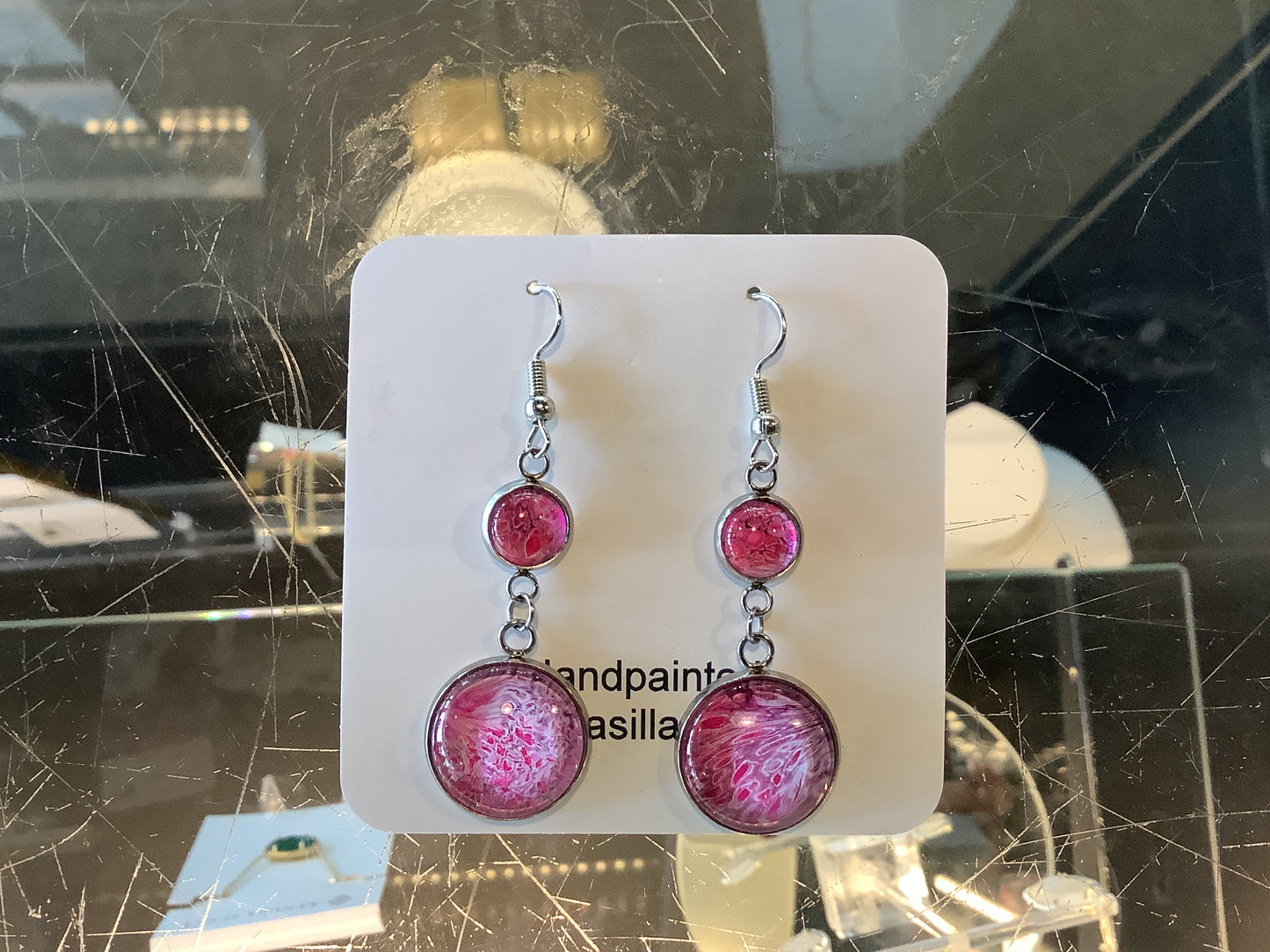 Pink Droplet Earrings
