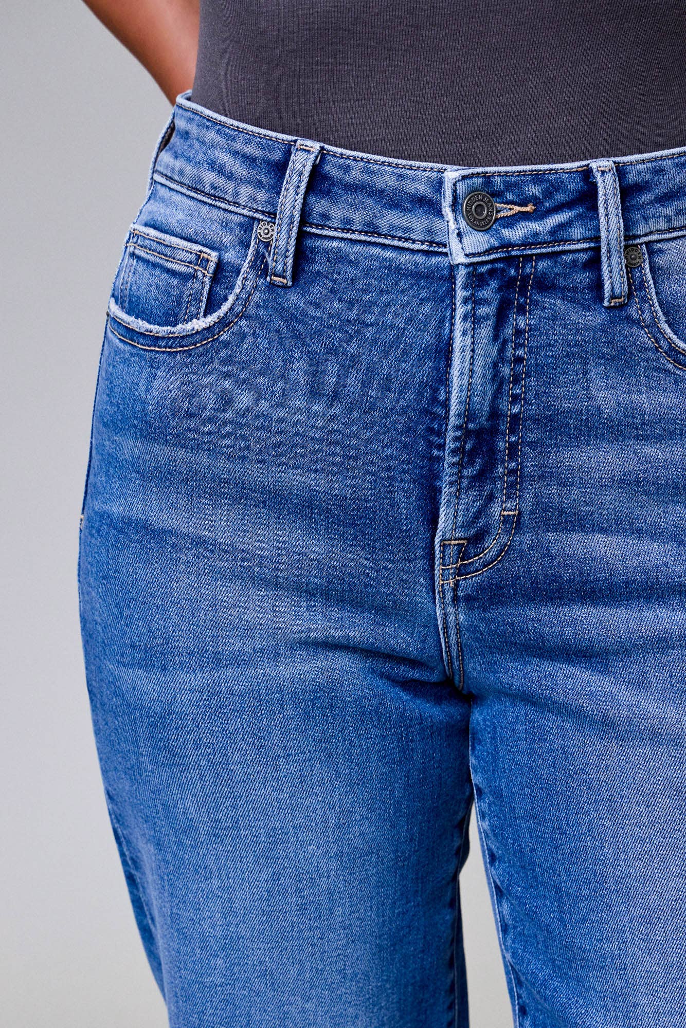 Medium Wash Stretch High Rise Straight