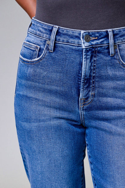 Medium Wash Stretch High Rise Straight