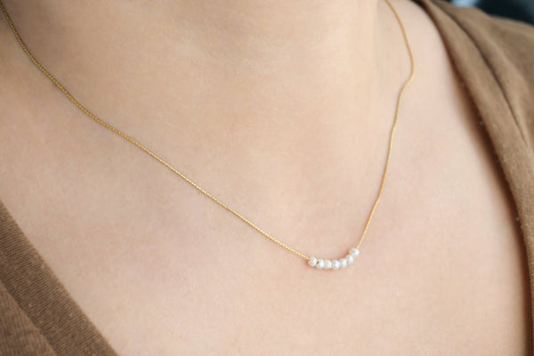 Gold Dainty Pearl Necklaces