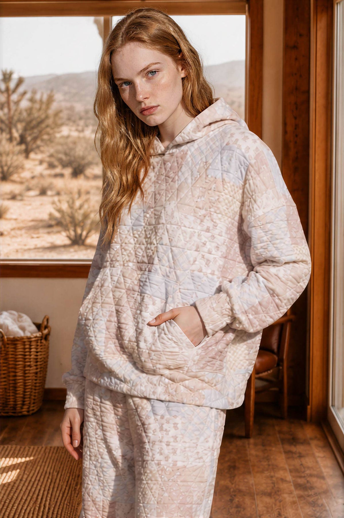 Quilted Patchwork Hoodie-Sweatshirt, Hoodies & Windbreakers-Blu Pepper-Bottoms Up Boutique