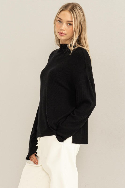 Lettuce Neck Oversized Sweater-Sweaters-HYFVE-Bottoms Up Boutique