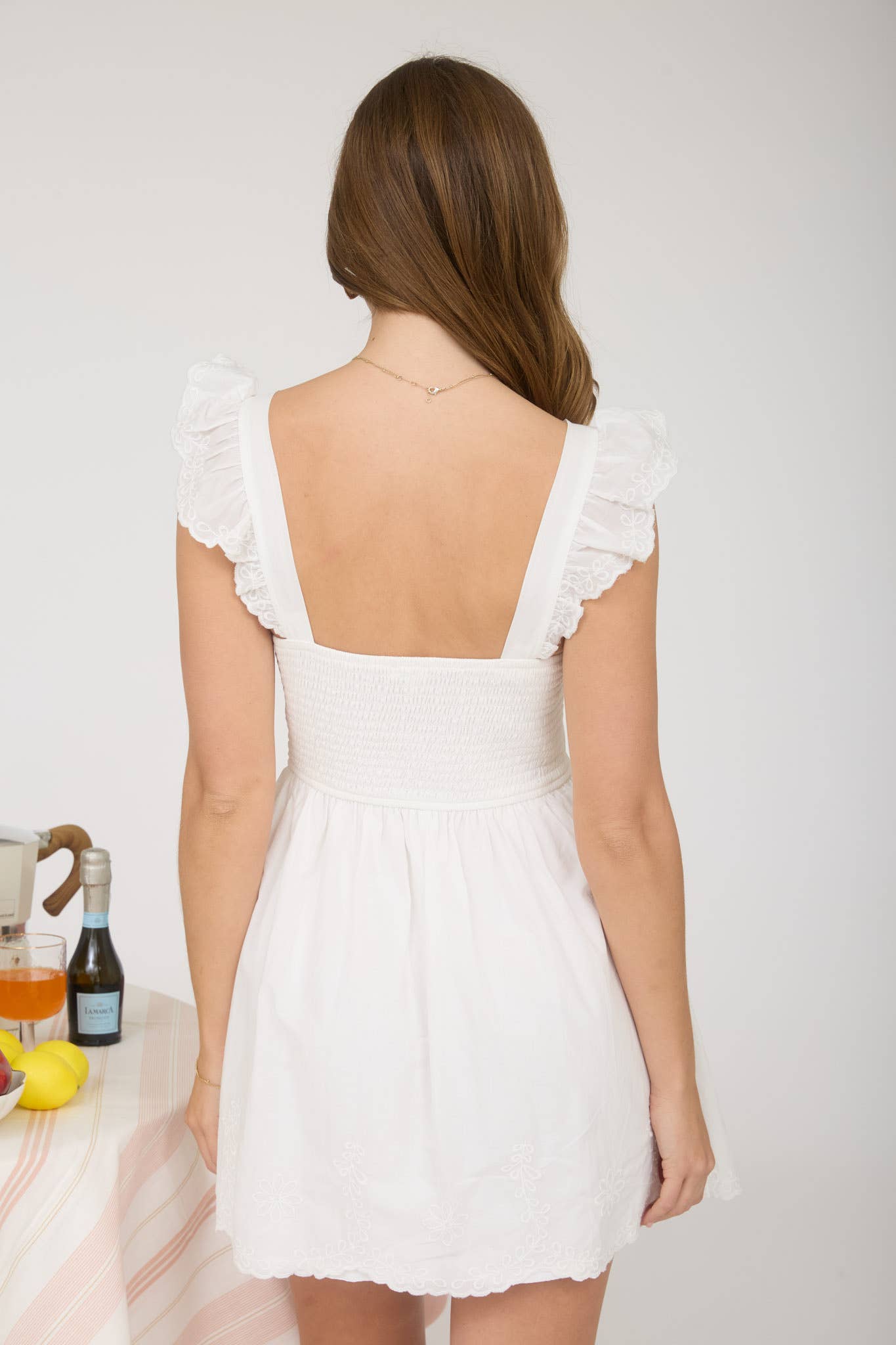Scallop Trim Mini Dress