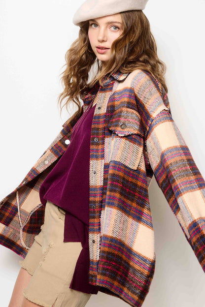 Plaid Button Down Shacket
