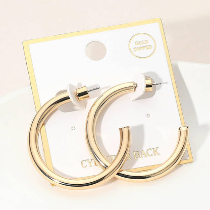 Gold Dipped Bold Open Hoop Earrings