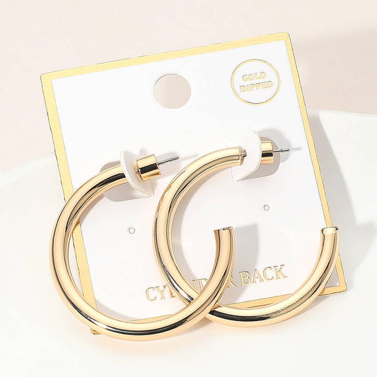 Gold Dipped Bold Open Hoop Earrings-Earrings-Bottoms Up Boutique-Bottoms Up Boutique