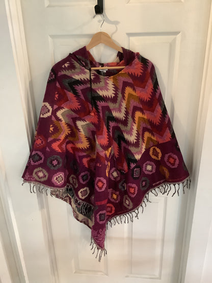Adult Blanket Poncho Long