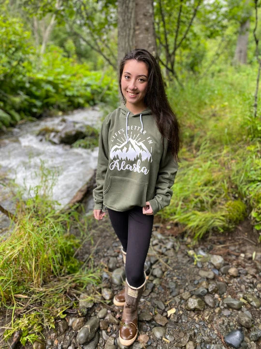 Life's Better in Alaska Hoodie - Green