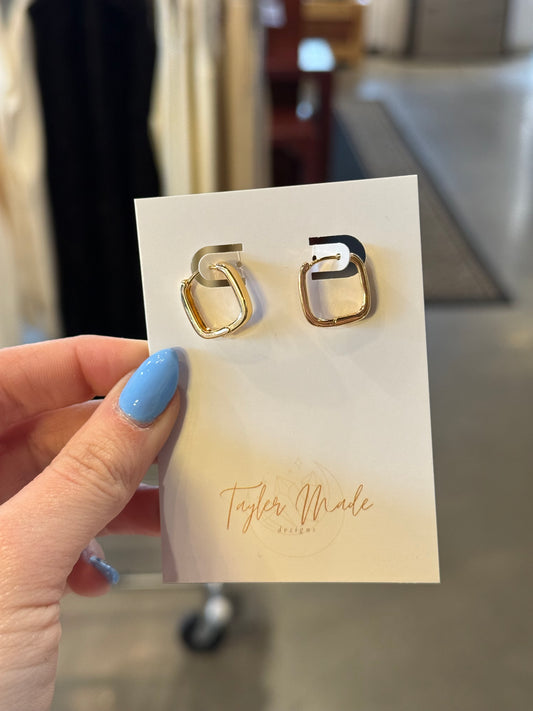 Gold Square Hoop Earrings