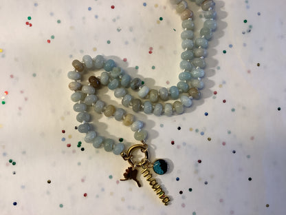 Beaded 3 Charm Clip Necklace
