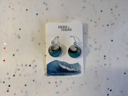 Wave Dangle Earrings Gold/Steel
