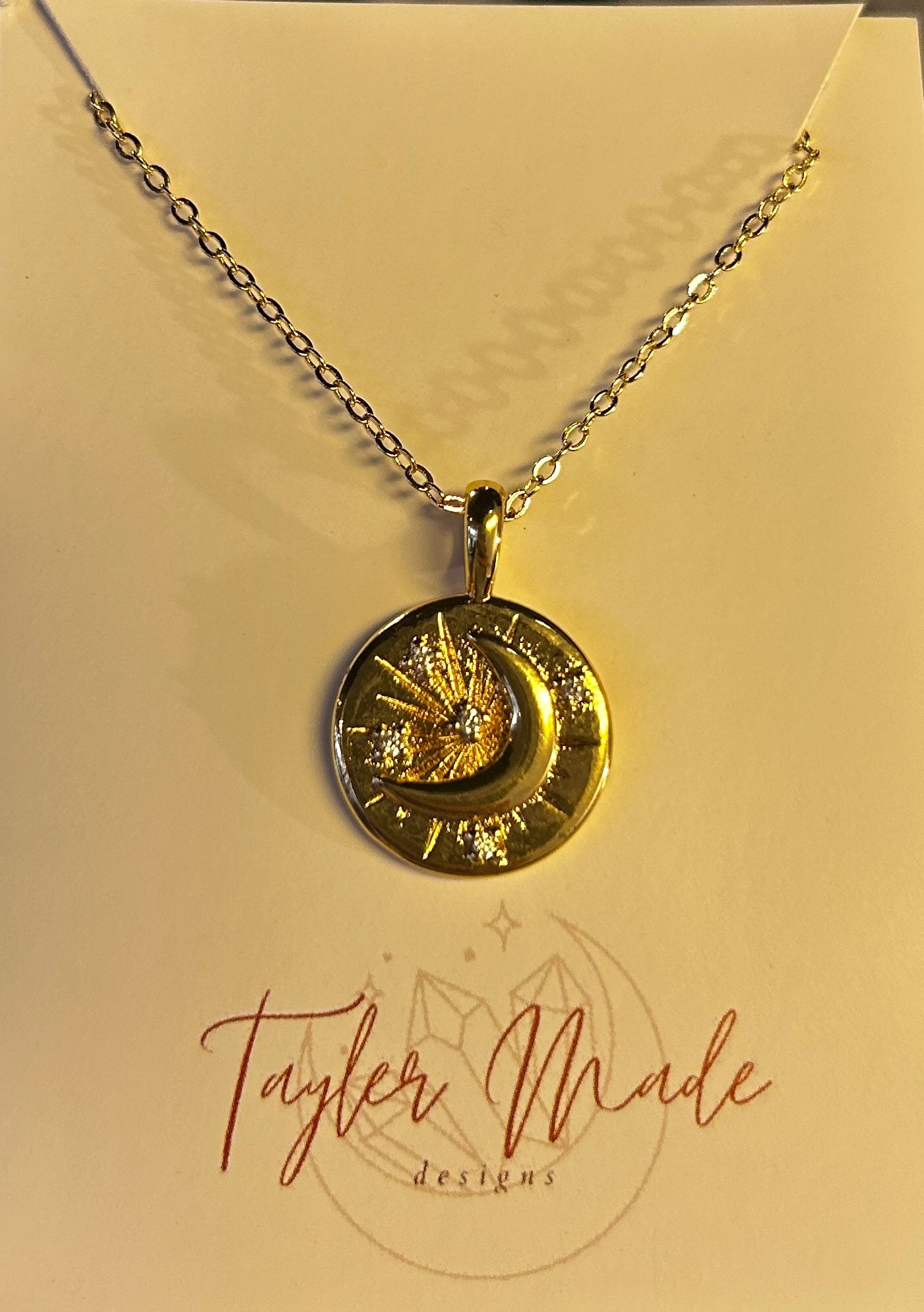 14k Gold Filled Moon Pendant Necklace