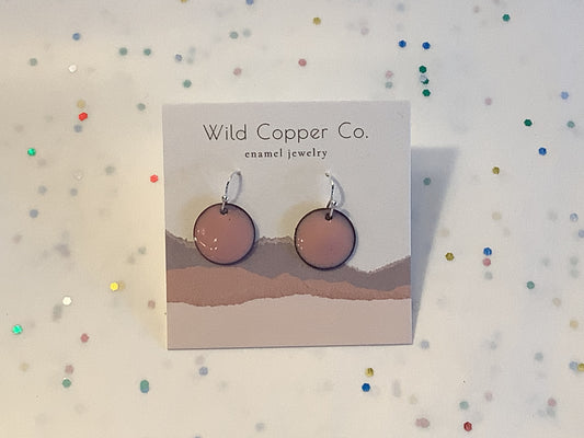 Small Pink Circle Earrings