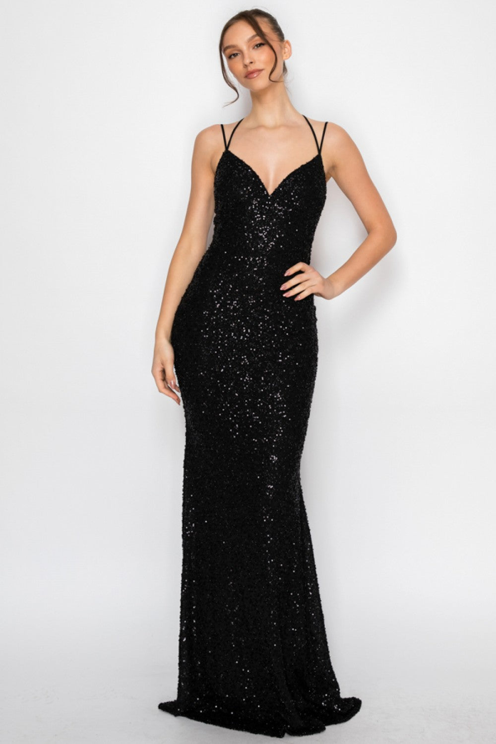 Black Beaded Maxi Dress