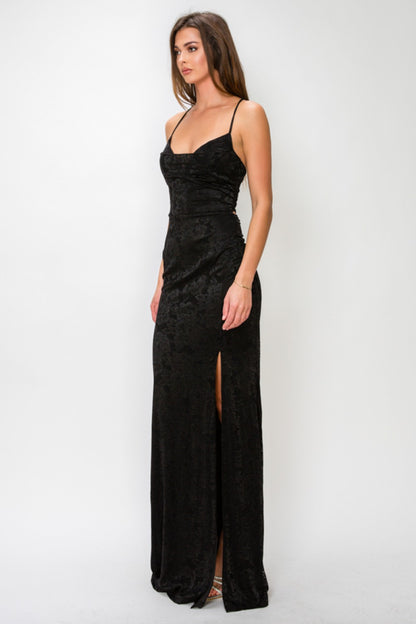 Floral Lace Cowl Maxi