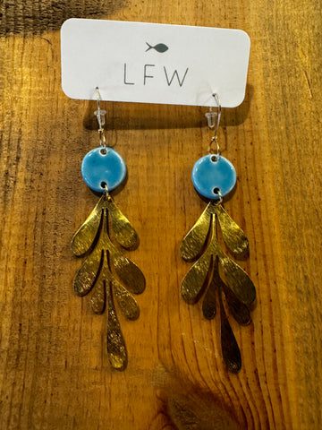 Ceramic Leaf Drop Earrings