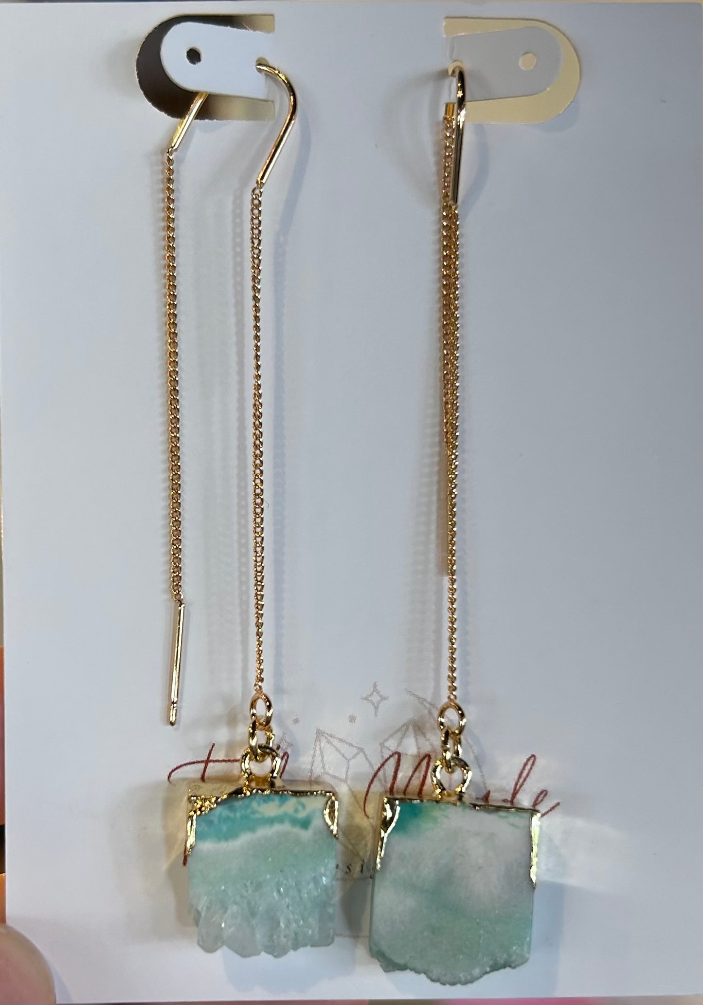 Gold Agate Slice Threaders