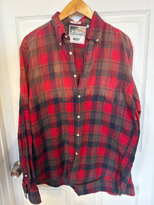 Dark Red/Green Flannel - L