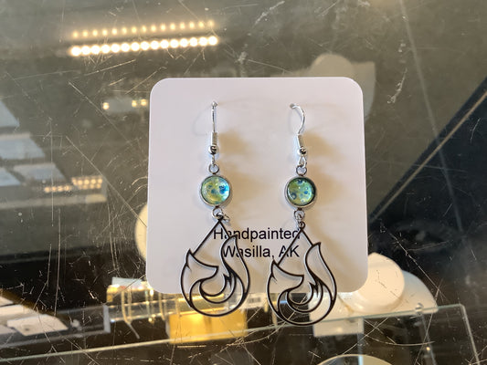 Green Fire Earrings