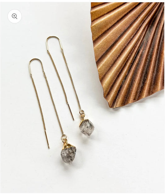 Smoky Herkimer Diamond Threaders-Jewelry-Bottoms Up Boutique-Anchorage AK