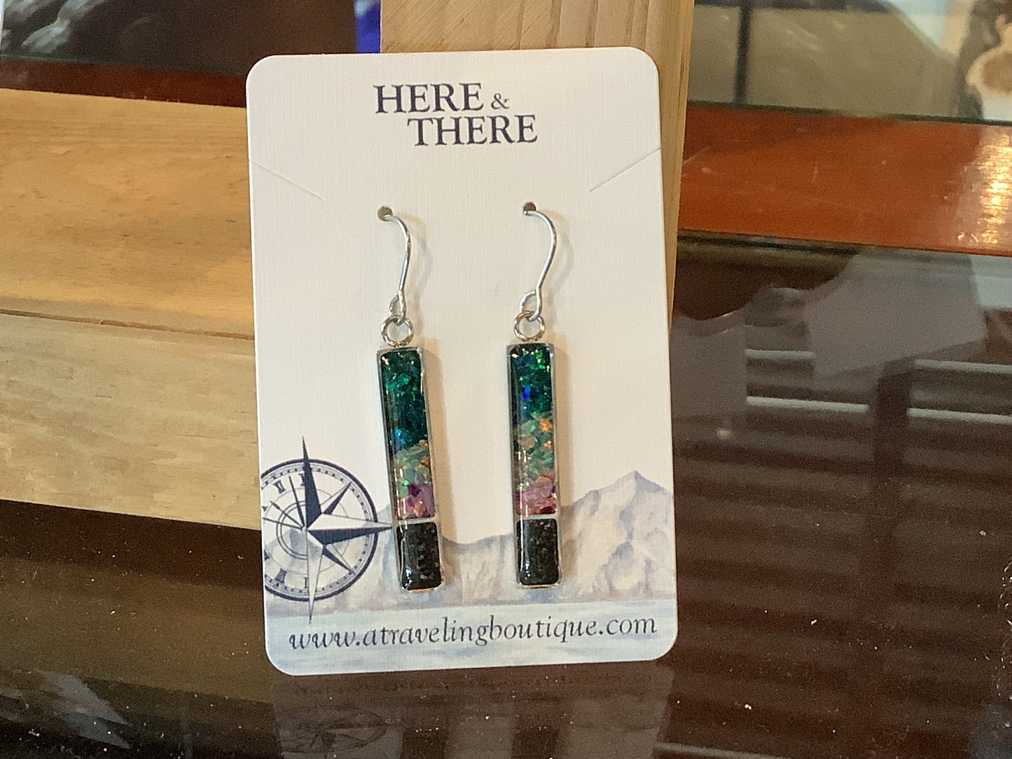 Split Sand Vertical Bar Dangle Earrings