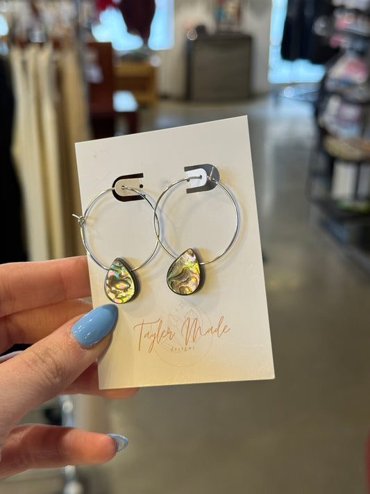 Abalone Dangle Hoops