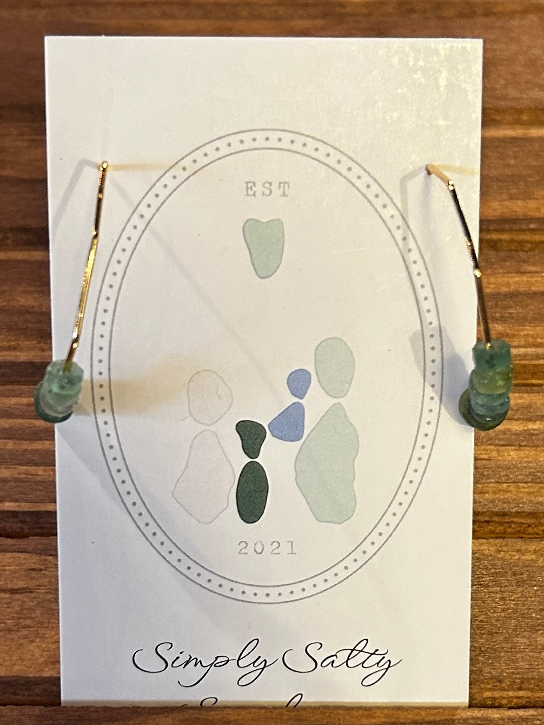 Gold Hexy Hoop Earrings w/ Roman Seabeads