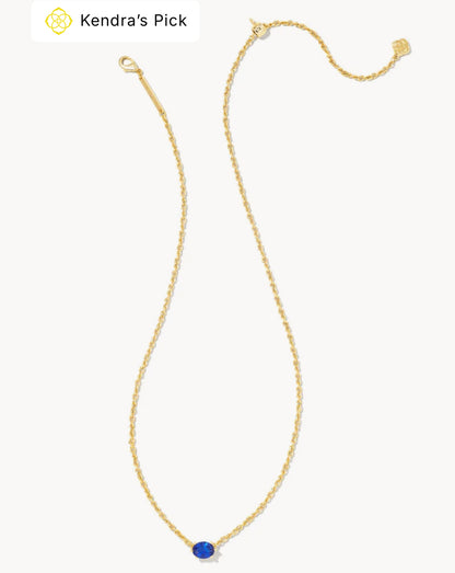 Cailin Gold Pendant Necklace in Blue Violet Crystal-Jewelry-Bottoms Up Boutique-Anchorage AK