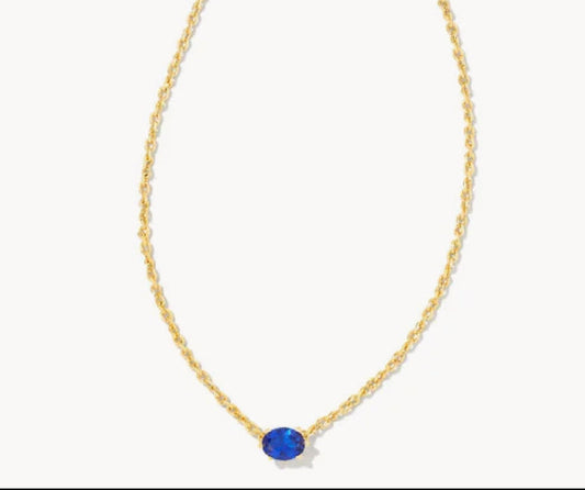 Cailin Gold Pendant Necklace in Blue Violet Crystal-Jewelry-Bottoms Up Boutique-Anchorage AK