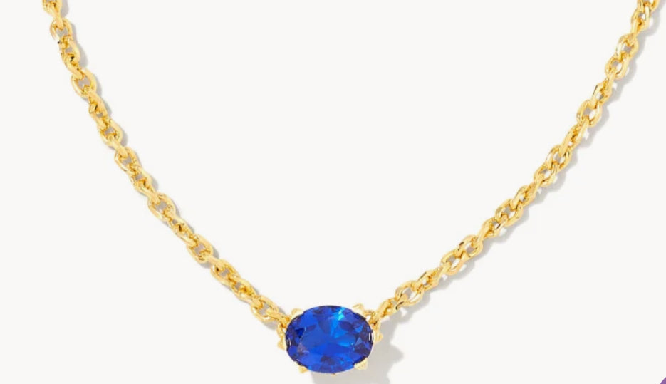 Cailin Gold Pendant Necklace in Blue Violet Crystal-Jewelry-Bottoms Up Boutique-Anchorage AK
