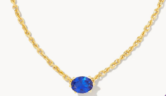 Cailin Gold Pendant Necklace in Blue Violet Crystal-Jewelry-Bottoms Up Boutique-Anchorage AK