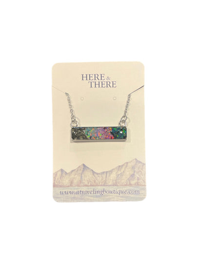 Alaska Destination Horizontal Bar Necklace-Local-Ketchikan W/ Opal 18 In-Bottoms Up Boutique-Anchorage AK