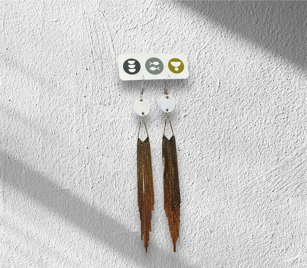 Ceramic & Gold Duster Earrings